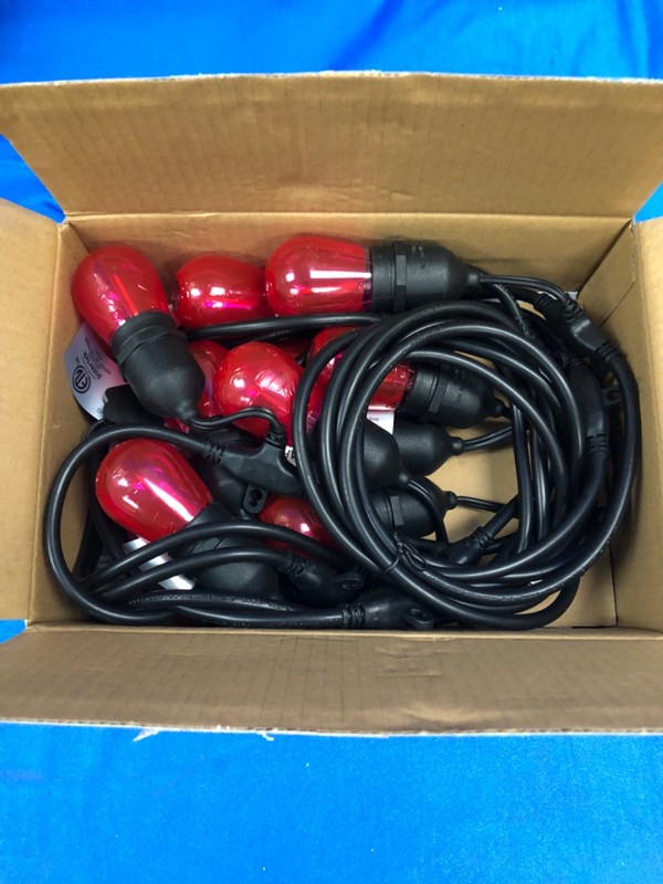 Hampton Bay 12-Light 24ft String Lights S14 Filament Indoor Outdoor New Open Box gallery
