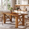 63-Inch Farmhouse Dining Table for 4-6, Solid Fir Wood Rectangle Kitchen Table gallery