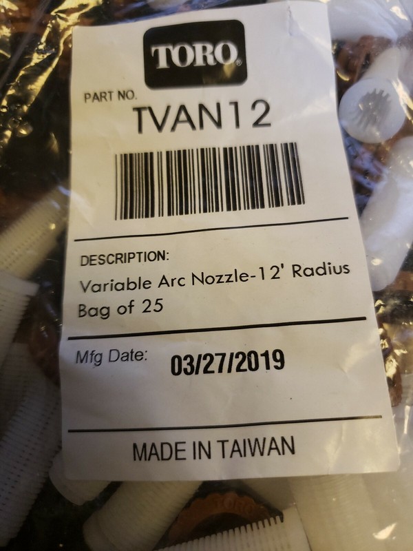 (25) TORO TVAN12 VARIABLE ARC NOZZLE - 12" RADIUS gallery