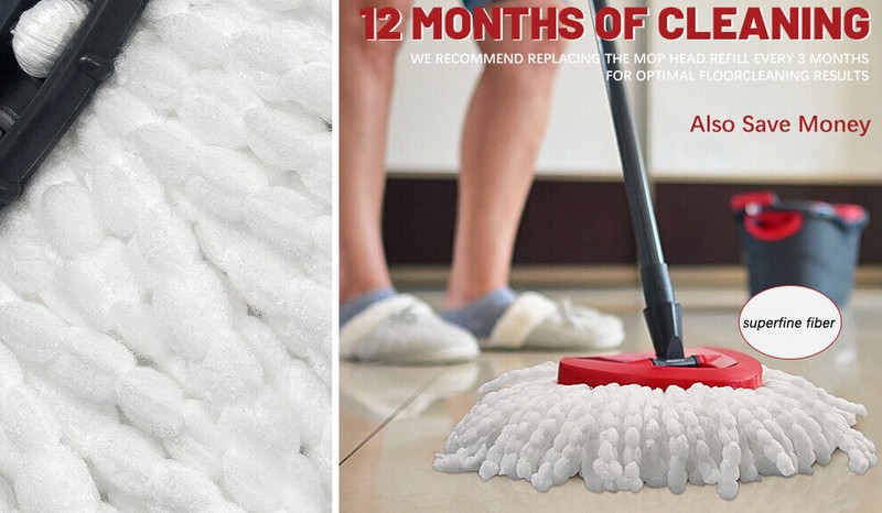 Replacement Microfiber Mop Head Easy Clean Wring Refill For O-Cedar Spin Mop gallery
