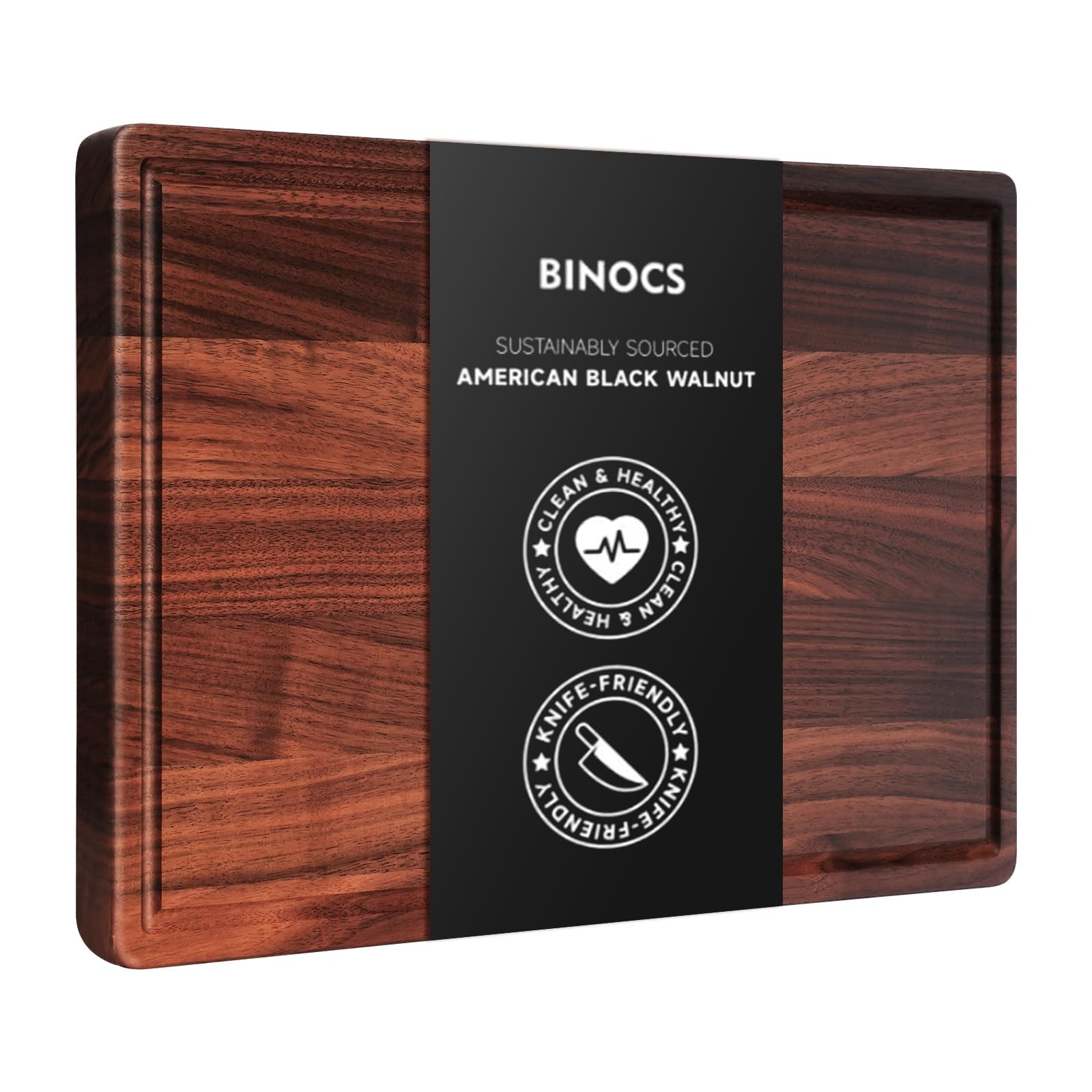 Walnut Wooden Cutting Boards for Kitchen, Solid Wood Cutting Board Set - Char... gallery