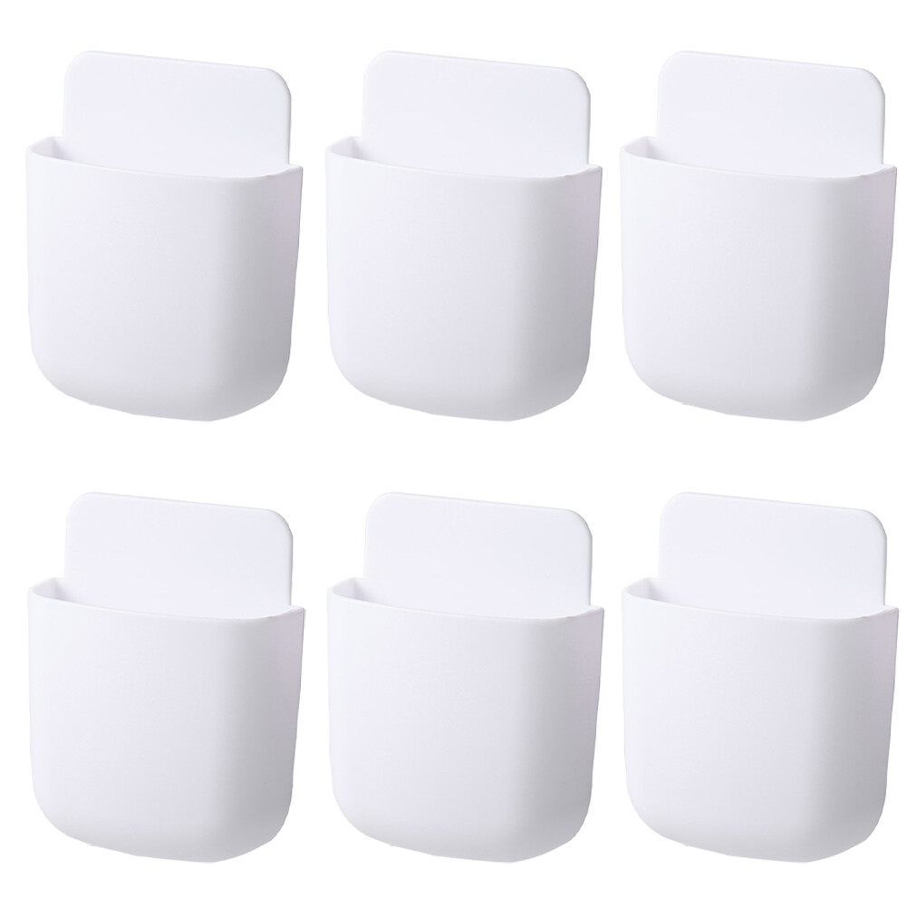 6pcs Wall Mounted Smart TV Remote Control Holder Home Offices Organiser Case Wh gallery