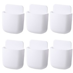 6pcs Wall Mounted Smart TV Remote Control Holder Home Offices Organiser Case Wh
