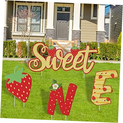 Berry First Birthday Decor, Strawberry Sweet One Birthday Party Yard Signs gallery