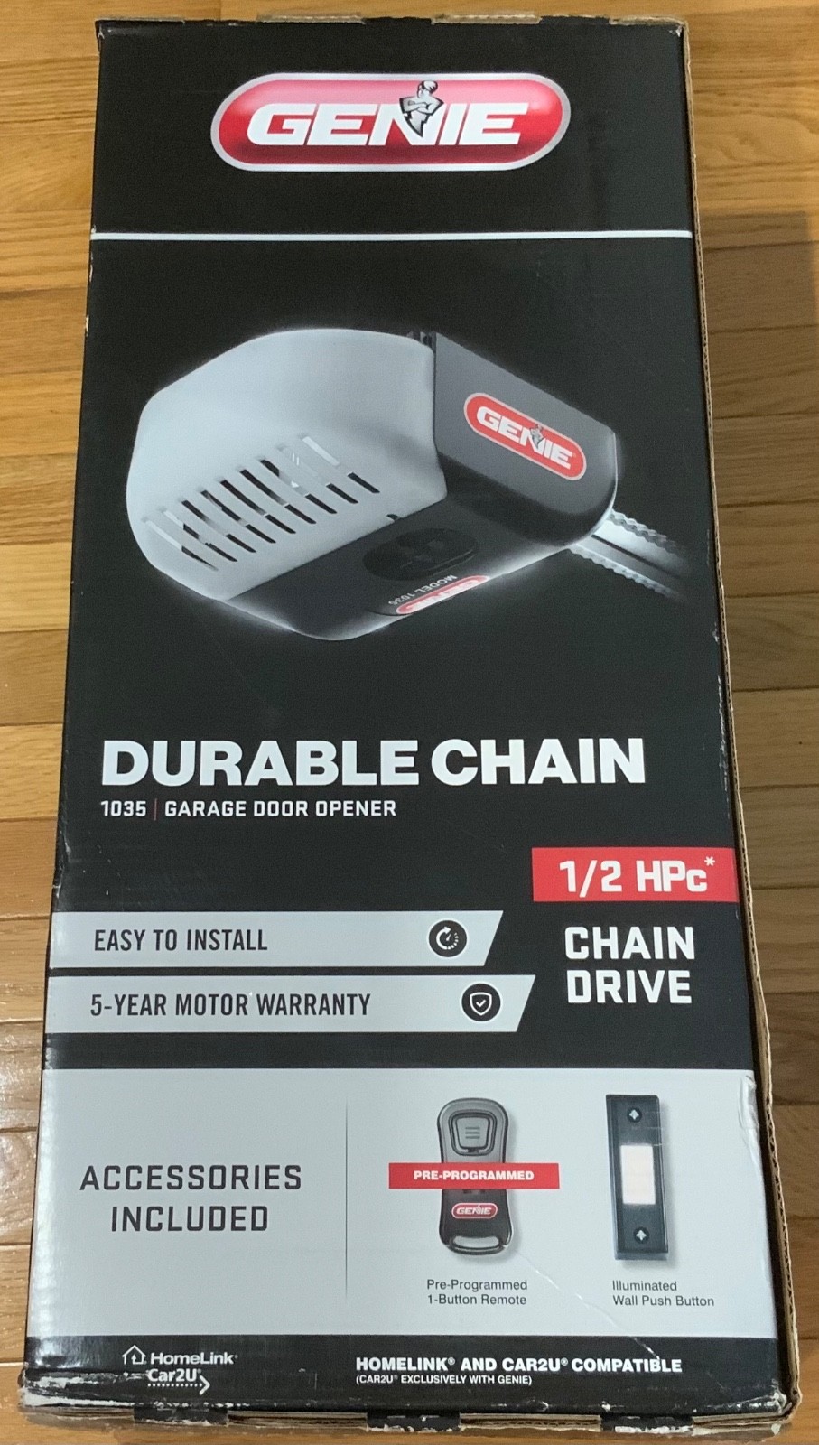 Genie 1/2 HP Durable Chain Drive Garage Door Opener w/ Remote & Button No. 1035 gallery
