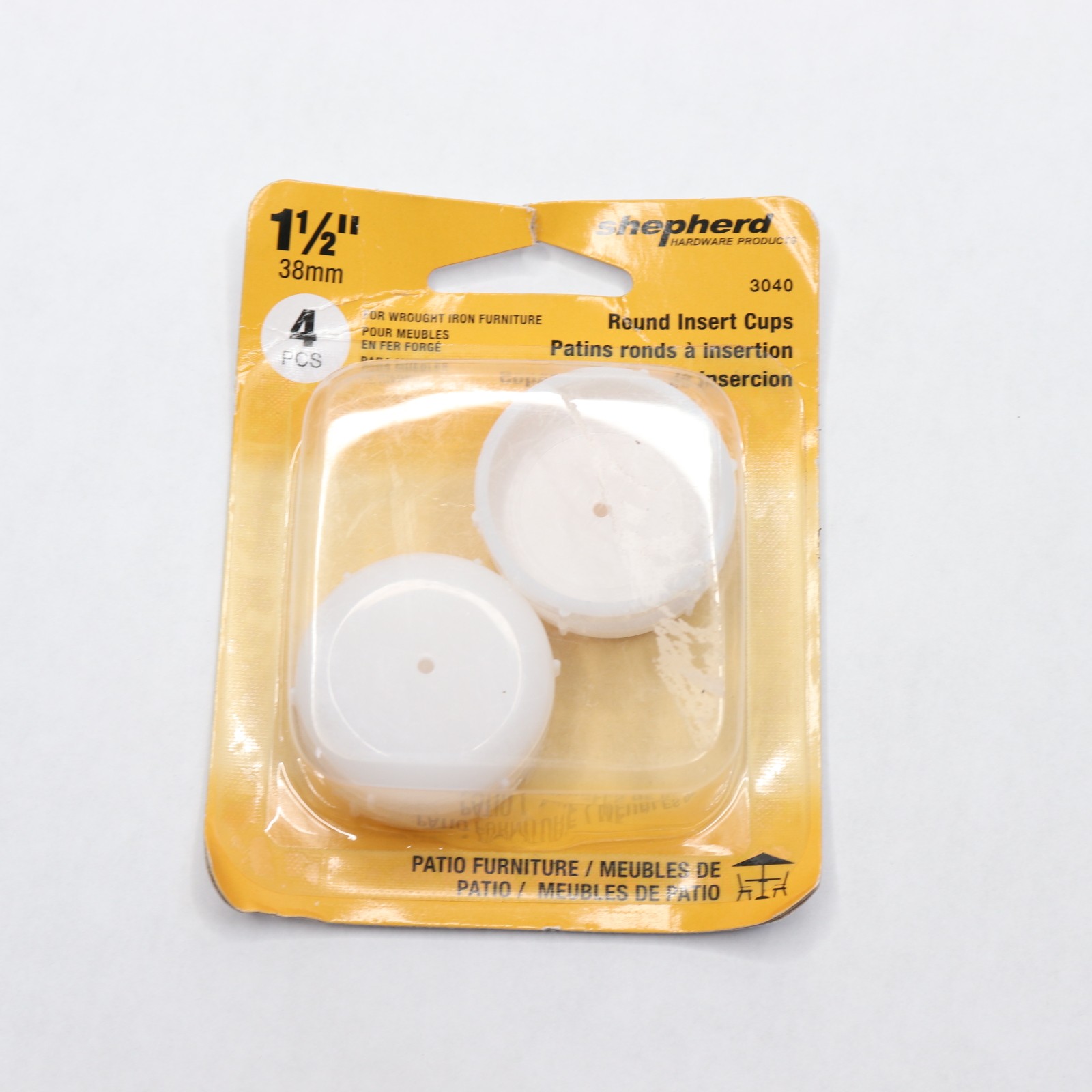 (4-Pk) Shepherd Insert Patio Furniture Cups Plastic White 1-1/2" 3040 gallery