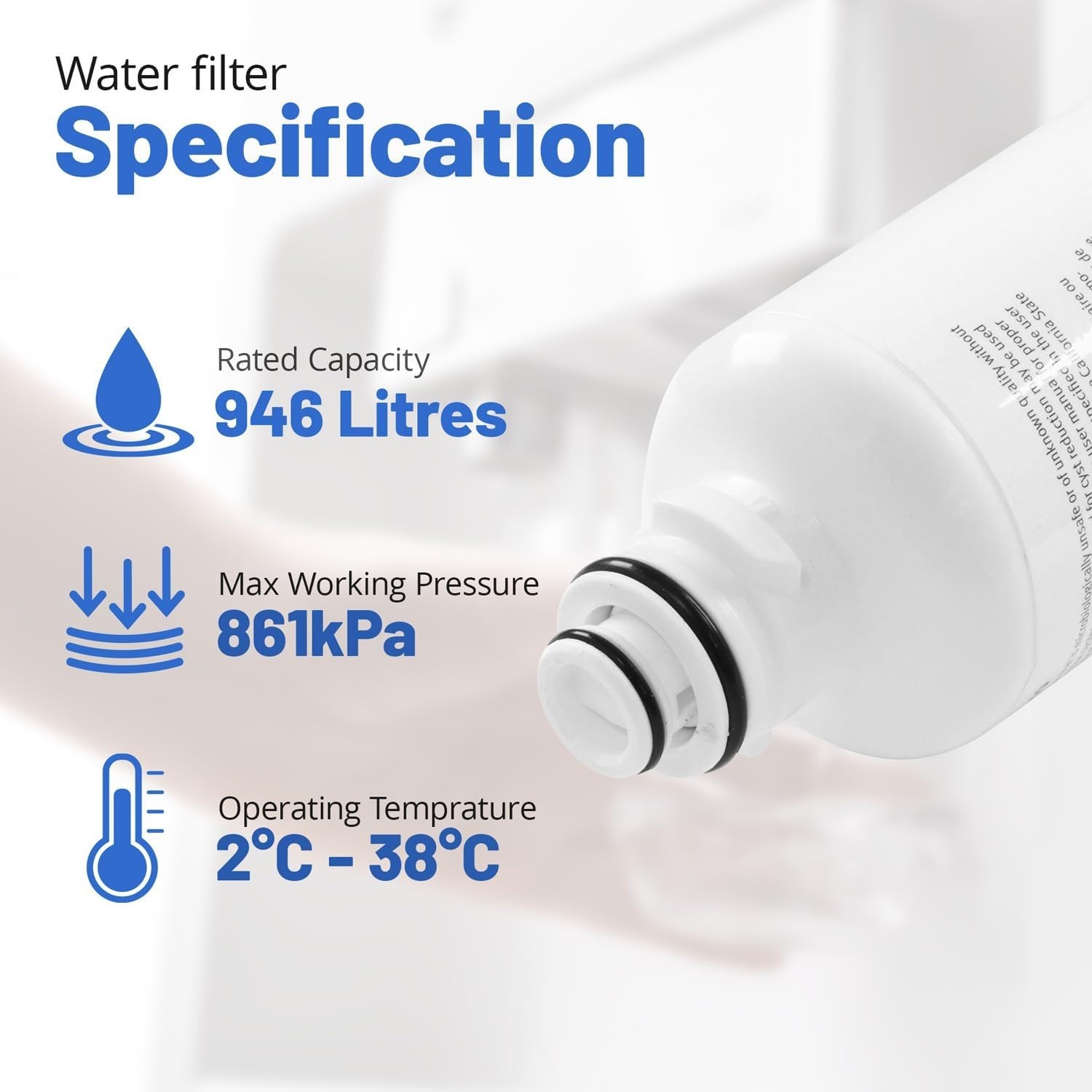 2xReplacement Water Filter For Bosch Uitra Clarity Pro WFC100MF, WFS200MF, WFC11 gallery