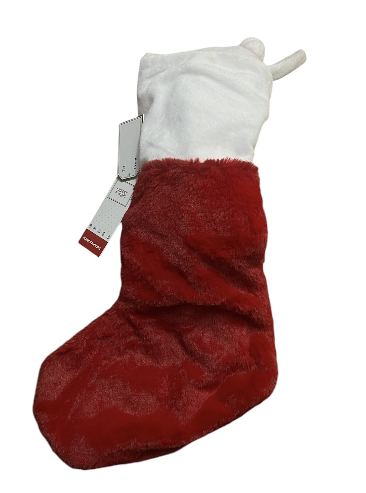 Cheery & Bright Christmas Stocking Black Santa 20L x 12W gallery