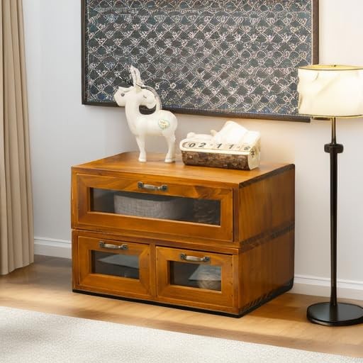 2-pc Stackable Storage Drawers - See-Through Wooden Storage Cabinets - 2-Leve... gallery