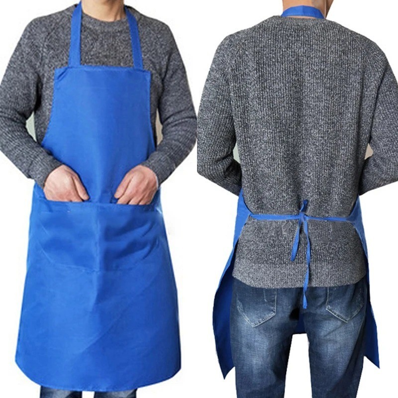 Kitchen Chef Bib Apron Cooking 2 Pockets Waterproof Butcher Catering Restaurant gallery