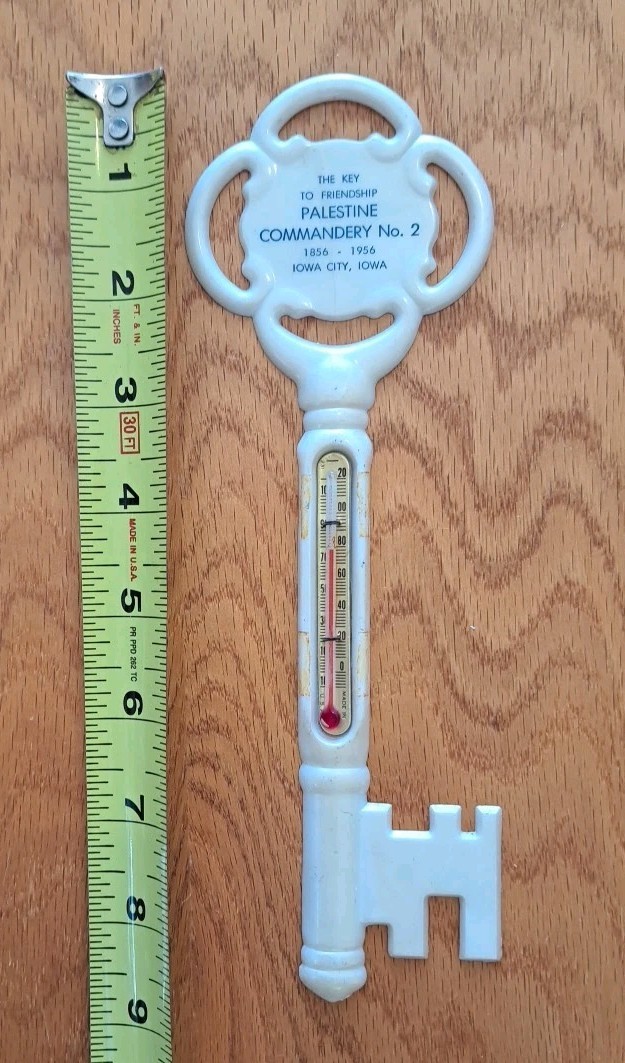 1956 Palestine Commandery No 2 Key Thermostat Iowa City IA gallery