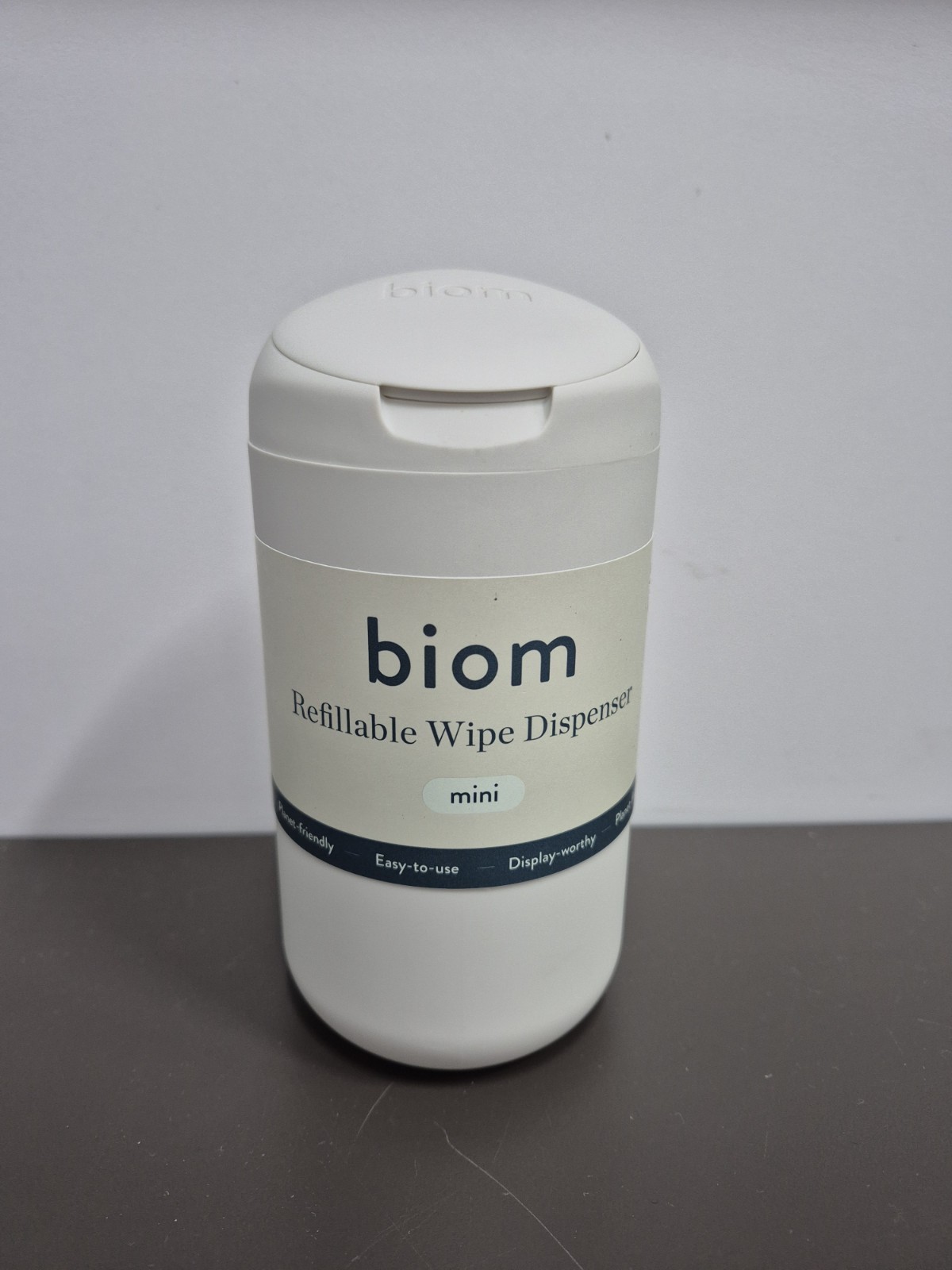 NEW Mini Biom Refillable Wipe Dispenser Tan BPA Free Magnetic Lid Earth Friendly gallery