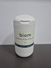 NEW Mini Biom Refillable Wipe Dispenser Tan BPA Free Magnetic Lid Earth Friendly