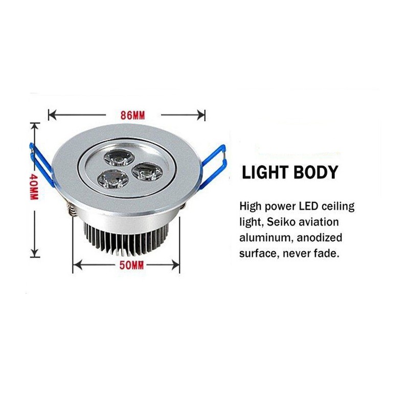 3W 3 Leds LED Downlight Recessed Ceiling Light LED Lamp Spotlight 12V AC85-265V gallery