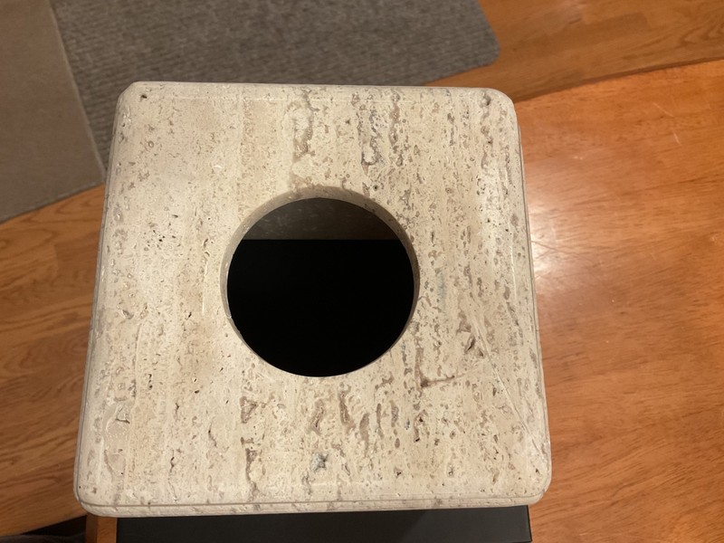 CB2 White Travertine Marble Tissue Box Cover - Excellent Condition -hard to find gallery