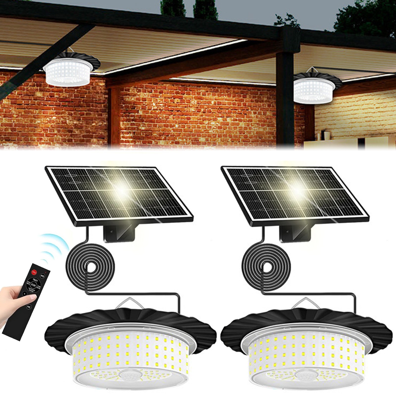 1/2X 244LED Solar Pendant Light Outdoor Indoor Solar Powered Motion Sensor Light gallery