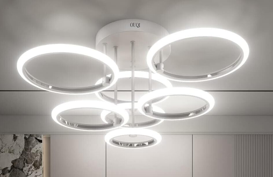 Led Ceiling Light Fixture Stepless Dimming 2700K-7000K Flush Mount with Remote