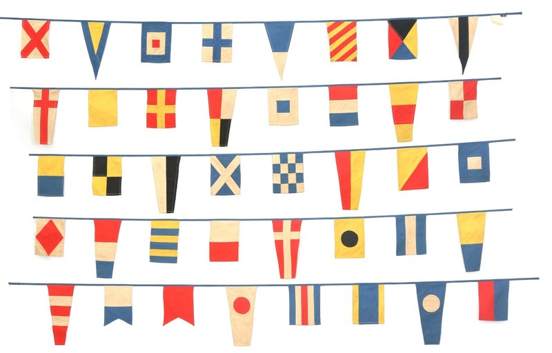 Nautical Code Bunting Huge 100% Sewn Cotton Banner 40 Flags (12.5 Meters Long) gallery