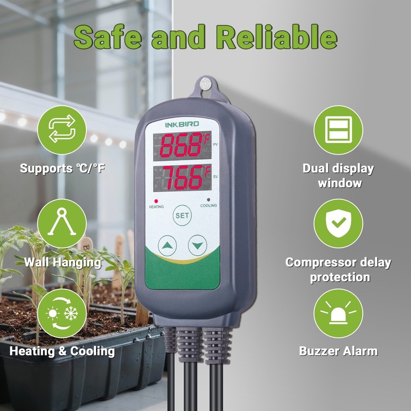 Inkbird Temperature Controller Outlet ITC-308S NTC Sensor Removable Heat Cool US gallery