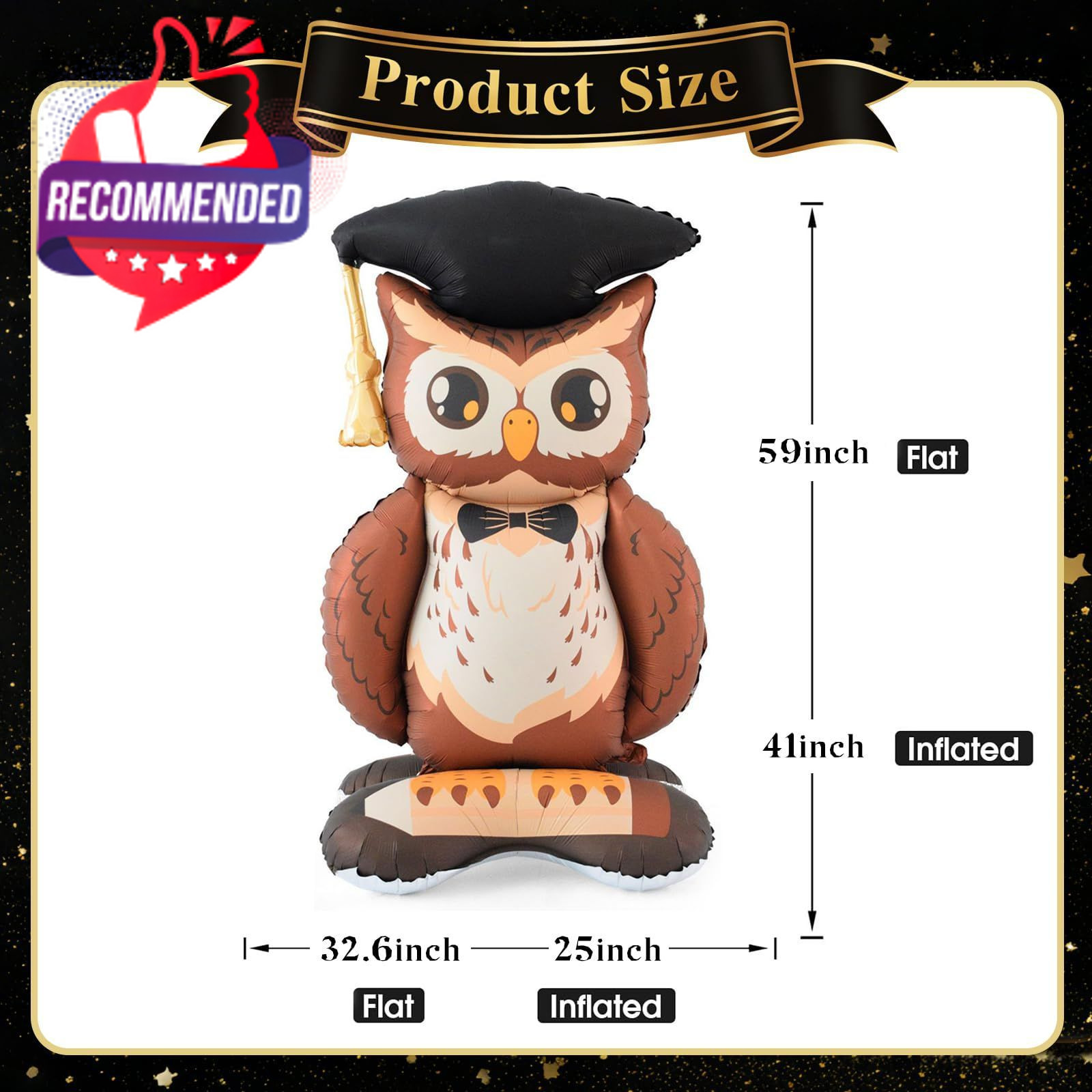 Graduation Decorations - 3.5 Ft Large Standing 32.6 X 59 Inches Owl gallery