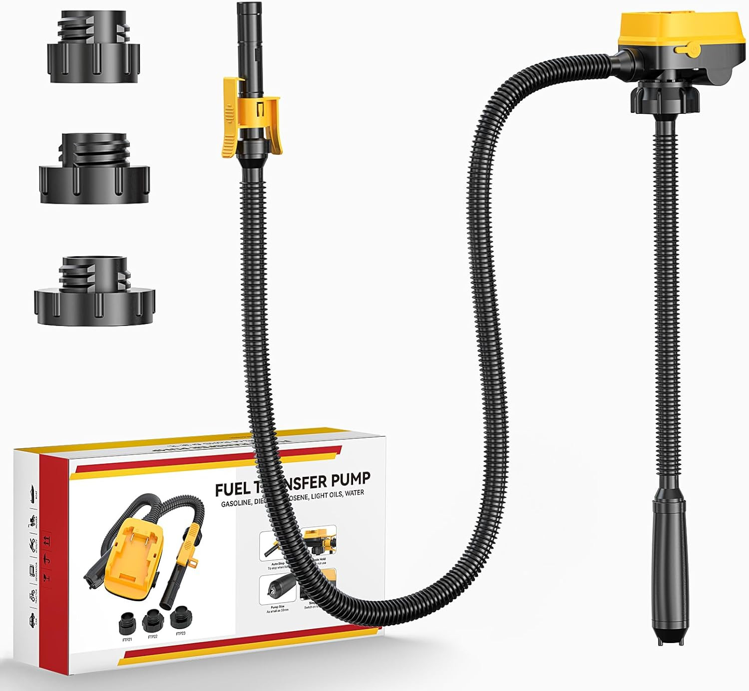 Cordless Fuel Transfer Pump with Auto-Stop, 3.2 GPM Flow Portable Fuel Pump Comp gallery