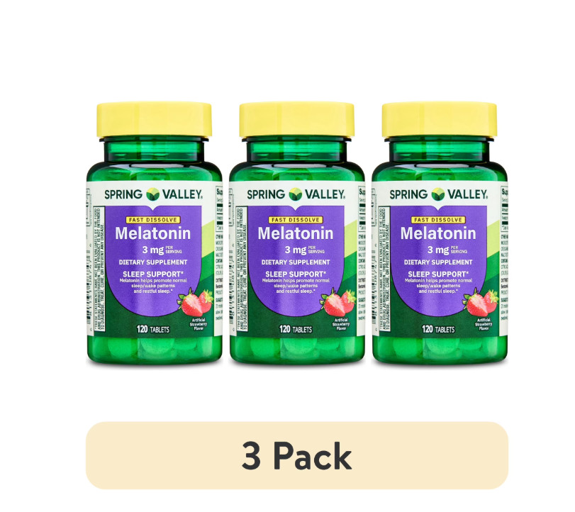 Spring Valley Fast-Dissolve Melatonin Dietary Supplement, 3 Mg, 120 Count, 3pack gallery