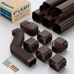 4” x 9.5Ft Mini Split Line Set Cover with Flexible Duct, Upgrade PP Decorati…