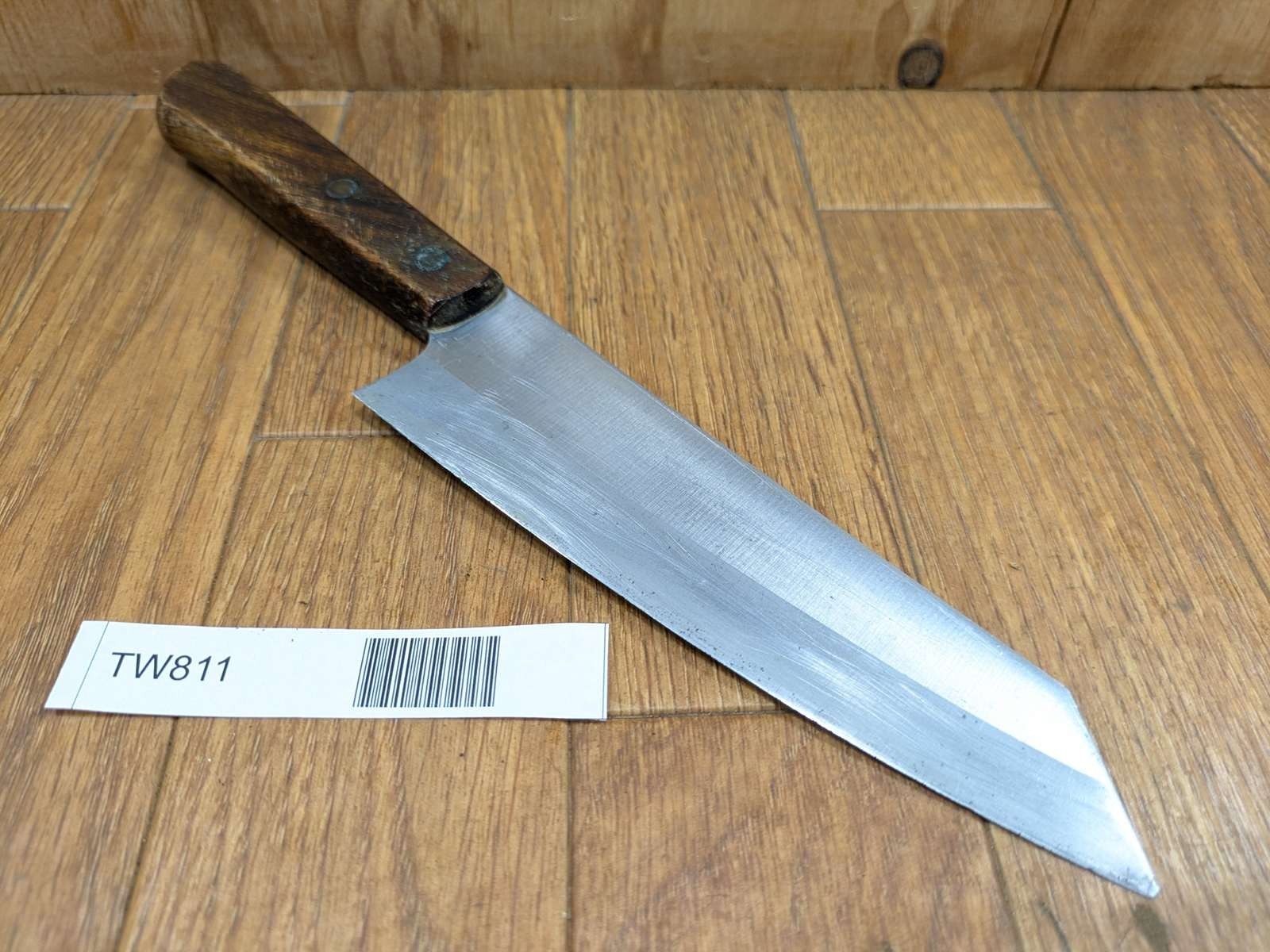 DAMAGED Japanese Chef's Kitchen Knife BUNKA Vintage SILVER STEEL 156/280mm TW811 gallery