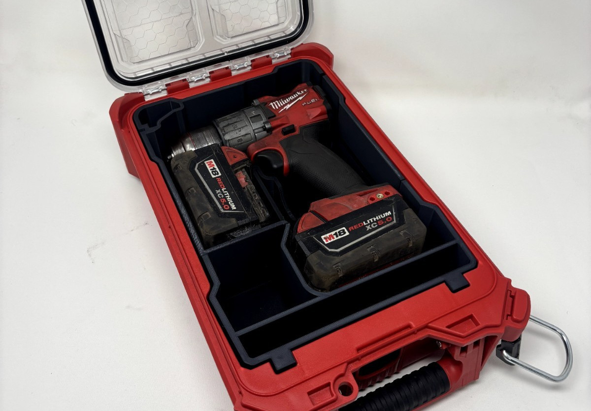Fits Milwaukee Packout Deep Storage Tray INSERT for Drill and M18 Batteries gallery
