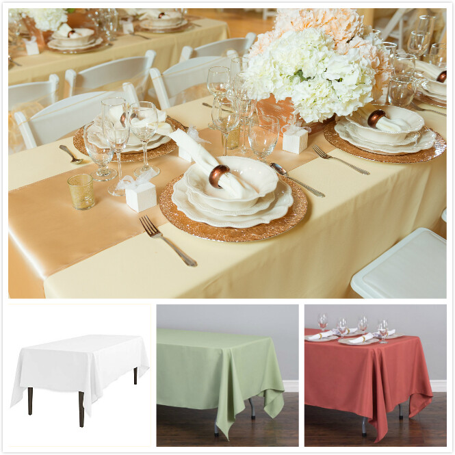 1/10 Pk 70 X120 in. Rectangular Polyester Tablecloth Wedding Party Event Banquet gallery