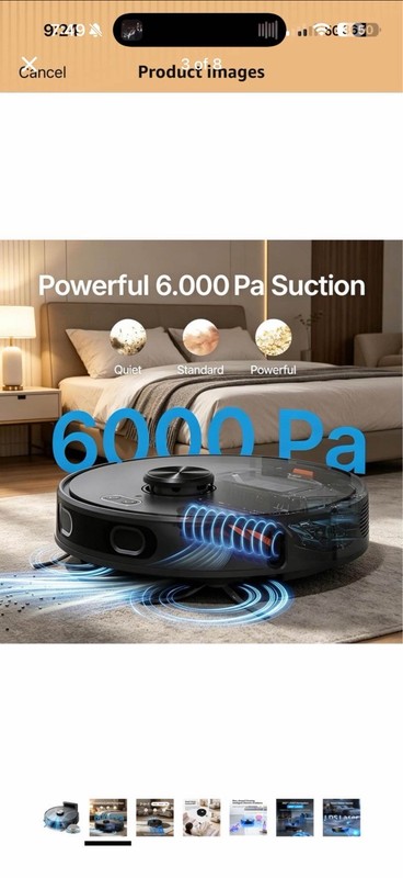 Generic Oryzom V8 Pro Robot Vacuum & Mop LiDAR 6000Pa HEPA 220min Black gallery