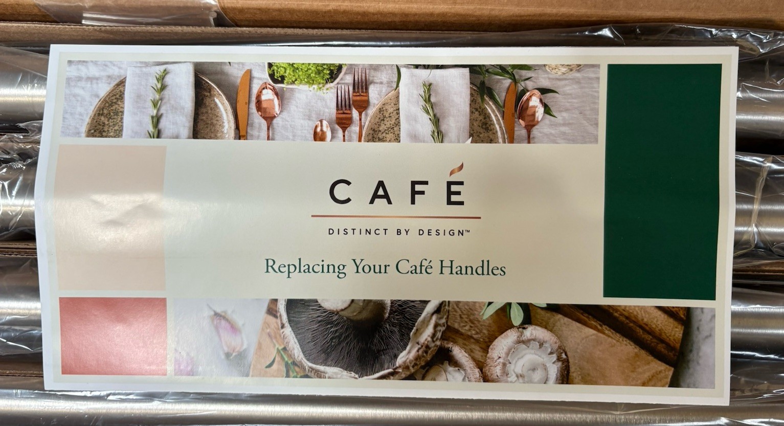 GE Cafe CXQB4H4PNSS 4 pc Refrigeration Handle Kit - Brushed Stainless gallery