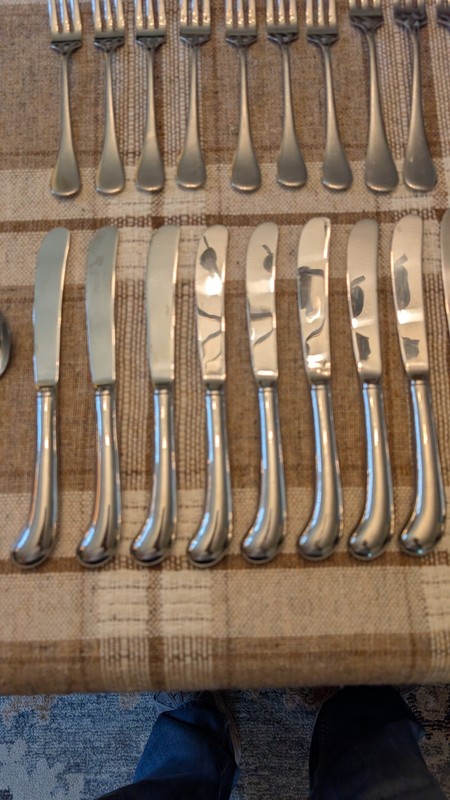 Pottery Barn 18/8 Stainless Flatware Set 42 Pc Japan Glossy PBN8 gallery