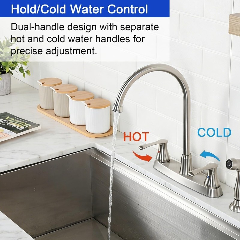 Versatile Modern Kitchen Faucet with Side Sprayer, Ideal for Heavy Cleaning gallery