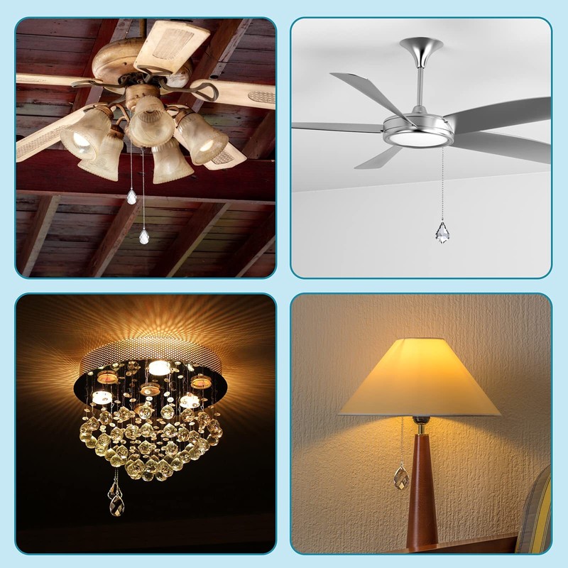 2PCS Ceiling Fan Pull Chains, Premium Fan Pull Chain W/ 20inch Extension Chains gallery