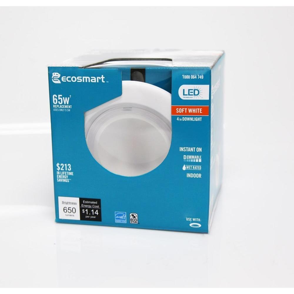 Ecosmart 4 Inch Soft White Downlight LED Light Bulb, 65W Equivalent Dimmable gallery