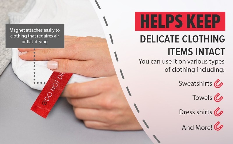 Do Not Dry Tag - Magnetic Laundry Reminder for Delicate Clothes - Reusable 3-PK gallery