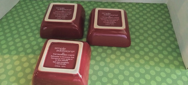 PAMPERED CHEF SIMPLE ADDITIONS CONDIMENT PETITE SQUARES SET OF 3 gallery