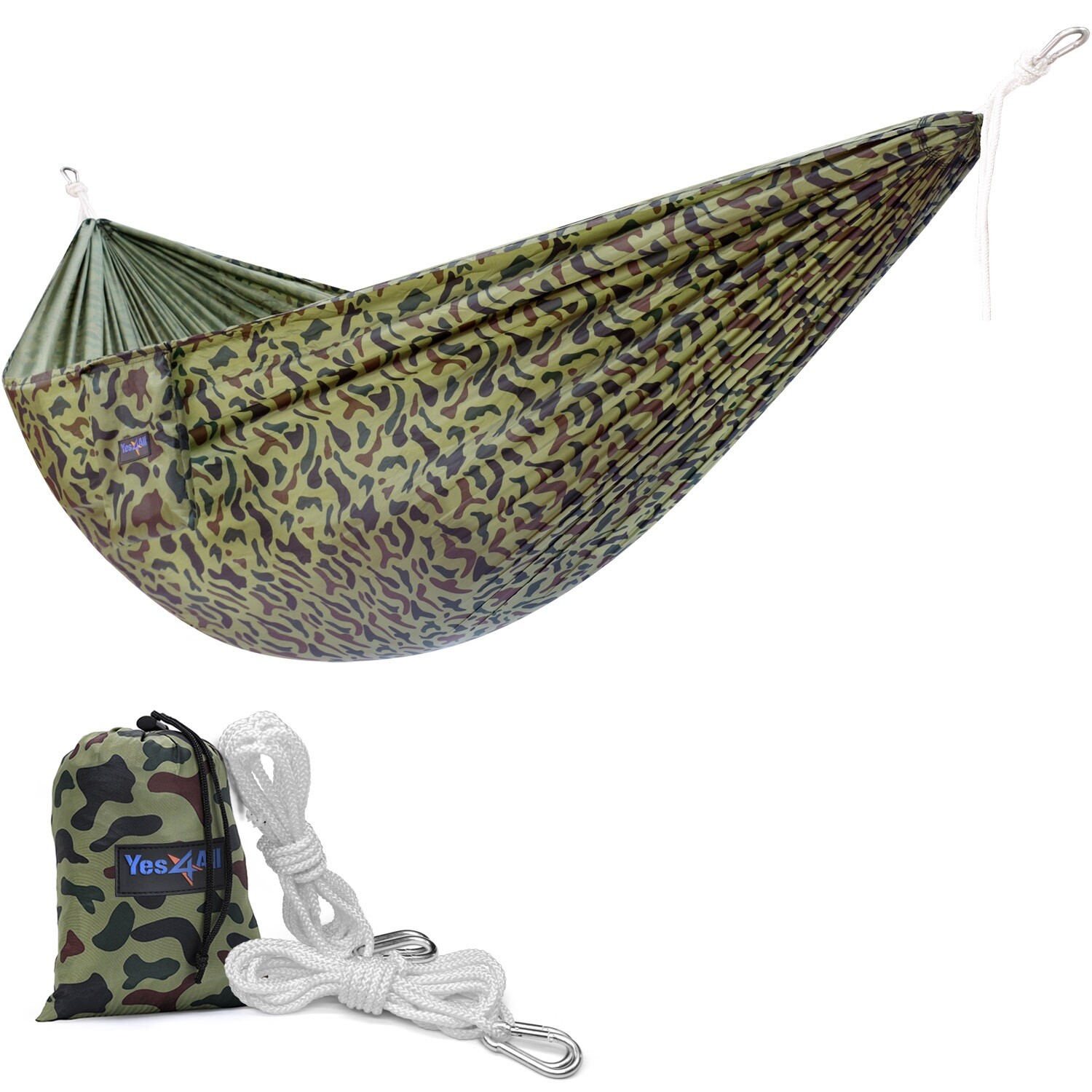Yes4All Camo Single Lightweight Nylon Camping Hammock with Carry Bag gallery