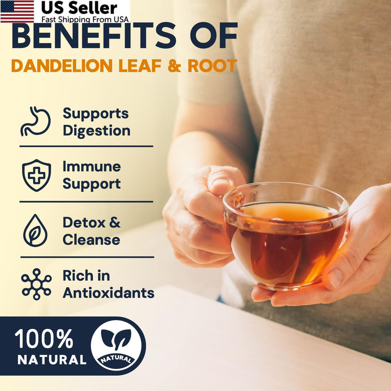 Dandelion Leaf & Root Herbal Tea-Caffeine-free, 50 Teabags 50 Count gallery