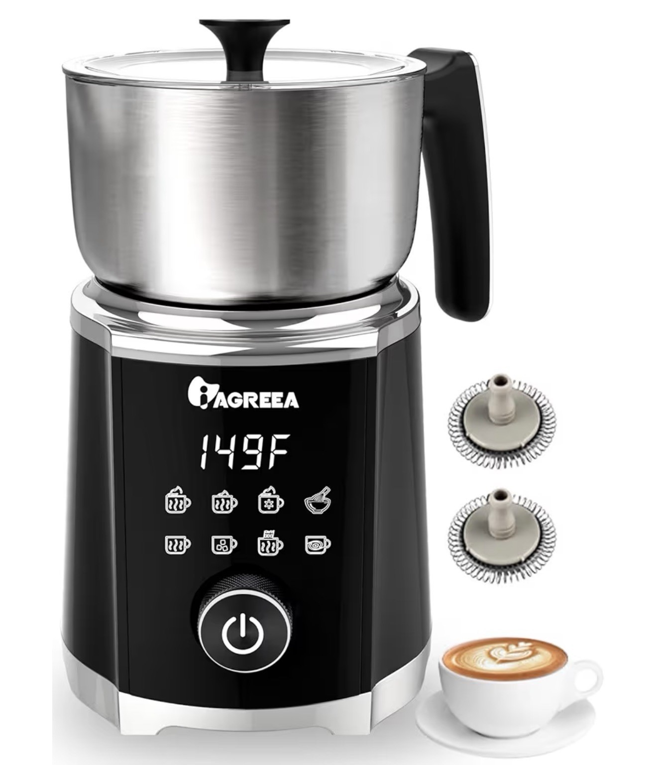 IAGREEA Milk Frother Variable Temp & Froth Thickness Milk Frother Steamer 20.3OZ gallery