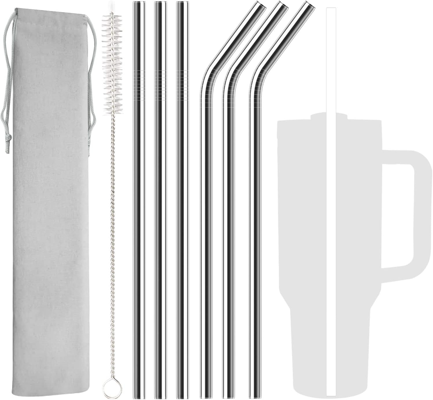 6 Pack Stainless Steel Straw Replacement 40 Oz for Adventure Travel Tumb gallery