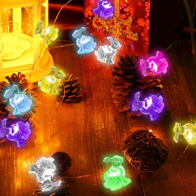 Easter Bunny String Lights, 16 ft 50 LED Spring Rabbit Lights for Lawns Garde... gallery