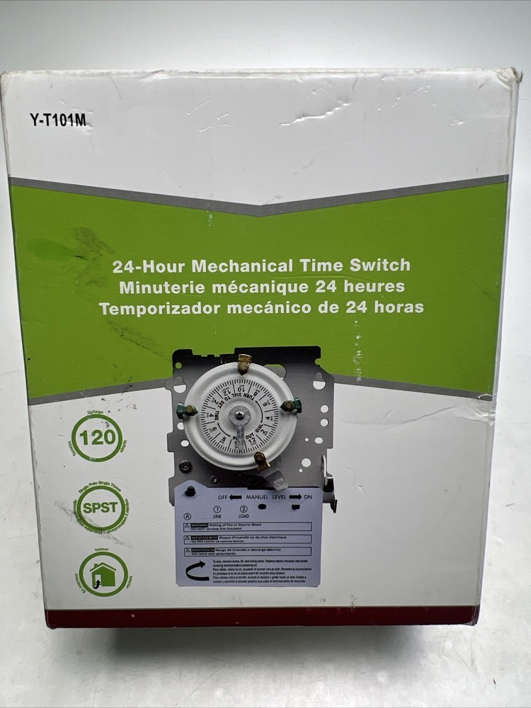 T101 Mechanical Time Switch,24-Hour 120 V Mechanical Time Switch 12 ON/OFF.....