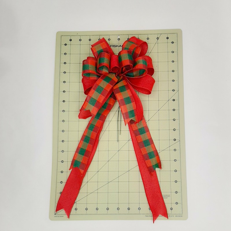 Wreath Bow, Autumn Bow, Rust, Plaid gallery
