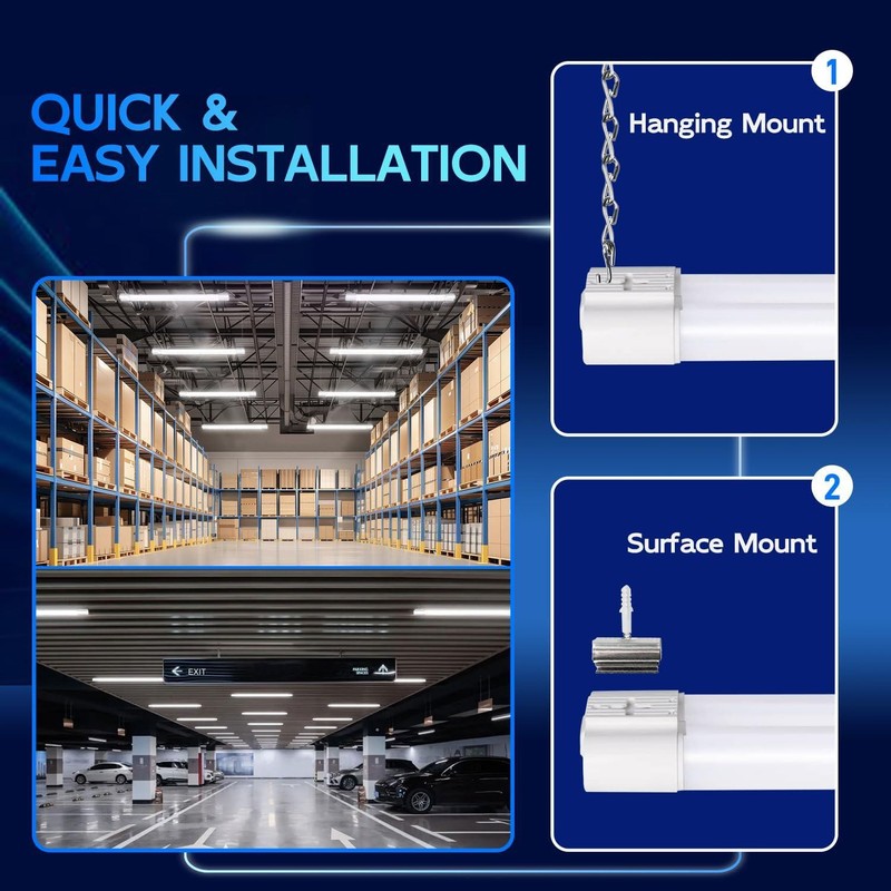 4 Pack 4FT LED Shop Light, Linkable Utility Shop Lights, 42W, 5000K Daylight gallery