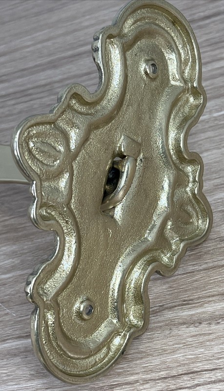 Vintage Original Solid Brass Wall Mount Folding Arm Coat Hanger 9” Arm gallery