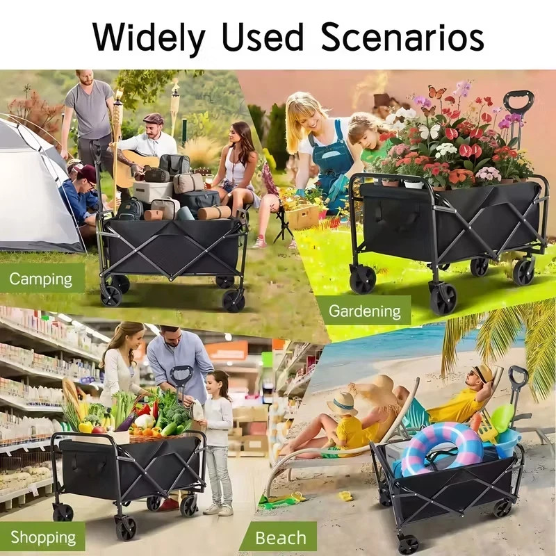 Multi-Purpose Folding Garden Cart, Heavy Duty Rolling Utility Wagon gallery
