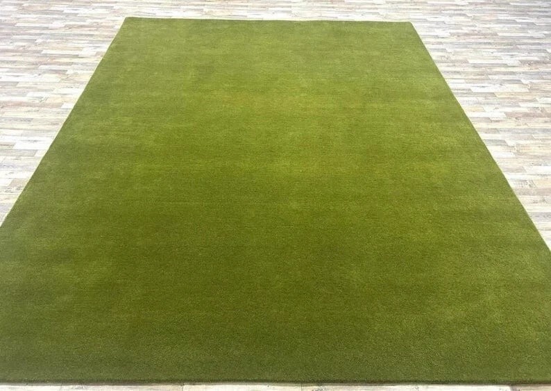 Premium Green colour 100 % NZ Wool Hand-Tufted Home Living Room Bedroom Area Rug gallery