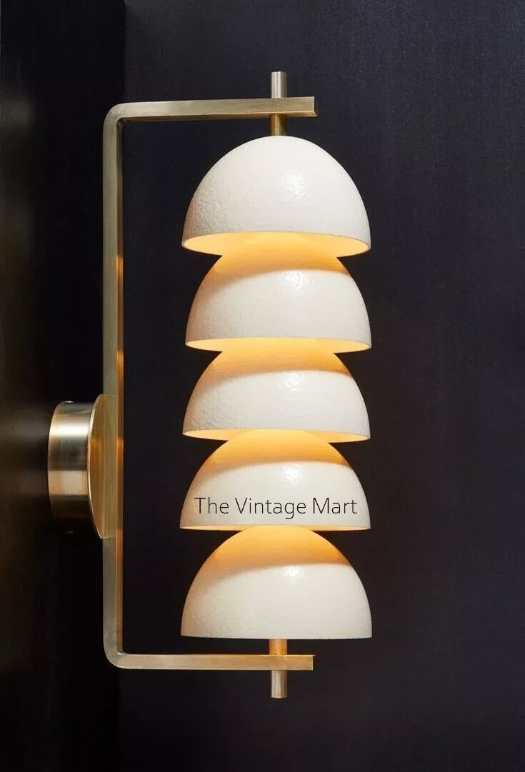 Italian Cream Shade Brass Pendant Focus Chandelier Fixture Light Dining Lamp gallery
